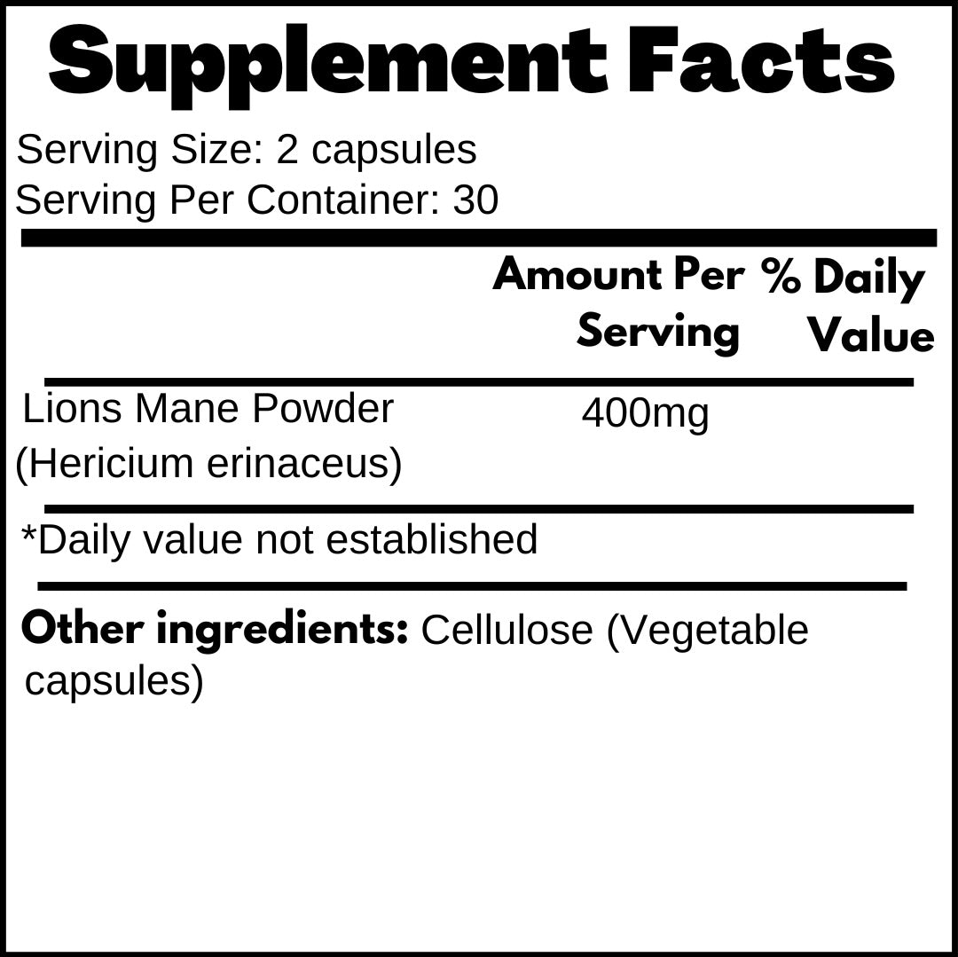 Lions Mane Mushroom Capsules